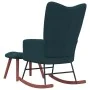 Silla mecedora con reposapiés terciopelo azul de vidaXL, Mecedoras - Ref: Foro24-328160, Precio: 144,05 €, Descuento: %
