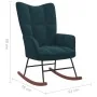 Blauer Schaukelstuhl aus Samt mit Fußstütze von vidaXL, Schaukelstühle - Ref: Foro24-328160, Preis: 143,68 €, Rabatt: %