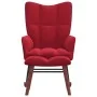Silla mecedora con reposapiés terciopelo rojo tinto de vidaXL, Mecedoras - Ref: Foro24-328155, Precio: 133,37 €, Descuento: %