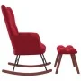 Silla mecedora con reposapiés terciopelo rojo tinto de vidaXL, Mecedoras - Ref: Foro24-328155, Precio: 133,37 €, Descuento: %