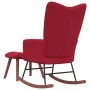 Silla mecedora con reposapiés terciopelo rojo tinto de vidaXL, Mecedoras - Ref: Foro24-328155, Precio: 133,37 €, Descuento: %