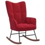 Silla mecedora con reposapiés terciopelo rojo tinto de vidaXL, Mecedoras - Ref: Foro24-328155, Precio: 133,37 €, Descuento: %
