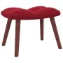 Silla mecedora con reposapiés terciopelo rojo tinto de vidaXL, Mecedoras - Ref: Foro24-328155, Precio: 133,37 €, Descuento: %