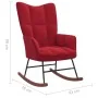 Silla mecedora con reposapiés terciopelo rojo tinto de vidaXL, Mecedoras - Ref: Foro24-328155, Precio: 133,37 €, Descuento: %