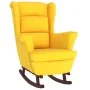 Silla mecedora patas de madera de caucho terciopelo amarillo de vidaXL, Mecedoras - Ref: Foro24-329370, Precio: 199,38 €, Des...