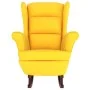 Silla mecedora patas de madera de caucho terciopelo amarillo de vidaXL, Mecedoras - Ref: Foro24-329370, Precio: 199,38 €, Des...