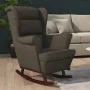 Schaukelstuhl mit Beinen aus dunkelgrauem Samt und Gummiholz von vidaXL, Schaukelstühle - Ref: Foro24-329364, Preis: 221,81 €...