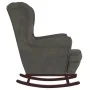 Schaukelstuhl mit Beinen aus dunkelgrauem Samt und Gummiholz von vidaXL, Schaukelstühle - Ref: Foro24-329364, Preis: 221,81 €...