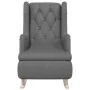 Sillón con patas mecedoras madera maciza caucho tela gris claro de vidaXL, Sillones - Ref: Foro24-329405, Precio: 200,01 €, D...
