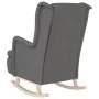Sillón con patas mecedoras madera maciza caucho tela gris claro de vidaXL, Sillones - Ref: Foro24-329405, Precio: 200,01 €, D...