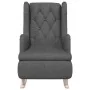 Sillón con patas mecedoras madera de caucho tela gris oscuro de vidaXL, Sillones - Ref: Foro24-329406, Precio: 201,40 €, Desc...