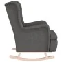 Sillón con patas mecedoras madera de caucho tela gris oscuro de vidaXL, Sillones - Ref: Foro24-329406, Precio: 201,40 €, Desc...