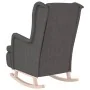 Sillón con patas mecedoras madera de caucho tela gris oscuro de vidaXL, Sillones - Ref: Foro24-329406, Precio: 201,40 €, Desc...