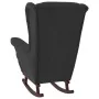 Schaukelstuhl mit Beinen aus schwarzem Samt-Gummiholz von vidaXL, Schaukelstühle - Ref: Foro24-329369, Preis: 233,63 €, Rabat...