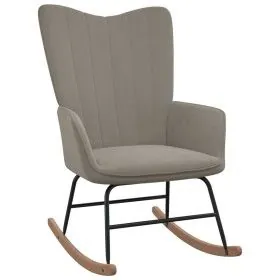 Hellgrauer Schaukelstuhl aus Samt von vidaXL, Schaukelstühle - Ref: Foro24-327743, Preis: 113,72 €, Rabatt: %