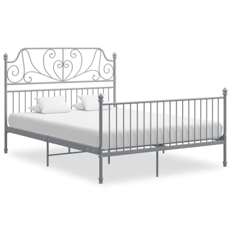 Gray metal bed frame 160x200 cm by vidaXL, Beds and slatted bases - Ref: Foro24-324855, Price: 207,10 €, Discount: %