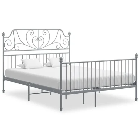 Graues Metallbettgestell 140x200 cm von vidaXL, Betten und Lattenroste - Ref: Foro24-324852, Preis: 149,66 €, Rabatt: %