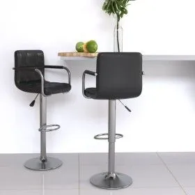 Kitchen stools 2 units black synthetic leather by vidaXL, Kitchen stools - Ref: Foro24-334594, Price: 122,83 €, Discount: %
