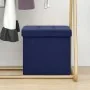 Blue synthetic linen folding storage stool by vidaXL, Folding stools and chairs - Ref: Foro24-338767, Price: 25,74 €, Discoun...