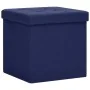 Blue synthetic linen folding storage stool by vidaXL, Folding stools and chairs - Ref: Foro24-338767, Price: 25,74 €, Discoun...