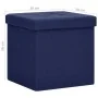Blue synthetic linen folding storage stool by vidaXL, Folding stools and chairs - Ref: Foro24-338767, Price: 25,74 €, Discoun...
