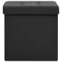 Taburete con almacenaje plegable lino sintético negro by vidaXL, Folding stools and chairs - Ref: Foro24-338763, Price: 25,76...