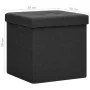 Taburete con almacenaje plegable lino sintético negro by vidaXL, Folding stools and chairs - Ref: Foro24-338763, Price: 25,76...