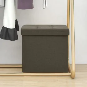 Folding stool with dark brown synthetic linen storage by vidaXL, Folding stools and chairs - Ref: Foro24-338766, Price: 22,92...