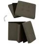 Folding stool with dark brown synthetic linen storage by vidaXL, Folding stools and chairs - Ref: Foro24-338766, Price: 22,92...