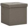 Taburete de almacenaje plegable 2 uds lino sintético gris taupe de vidaXL, Taburetes y sillas plegables - Ref: Foro24-338778,...