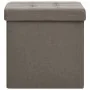 Taburete de almacenaje plegable 2 uds lino sintético gris taupe de vidaXL, Taburetes y sillas plegables - Ref: Foro24-338778,...