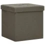 Brown synthetic linen folding storage stool by vidaXL, Folding stools and chairs - Ref: Foro24-338765, Price: 23,37 €, Discou...