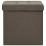 Brown synthetic linen folding storage stool by vidaXL, Folding stools and chairs - Ref: Foro24-338765, Price: 23,37 €, Discou...
