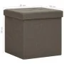 Brown synthetic linen folding storage stool by vidaXL, Folding stools and chairs - Ref: Foro24-338765, Price: 23,37 €, Discou...