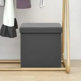 Gray PVC folding storage stool by vidaXL, Folding stools and chairs - Ref: Foro24-338782, Price: 25,43 €, Discount: %