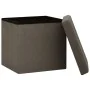 Folding storage stools 2 pcs brown synthetic linen by vidaXL, Folding stools and chairs - Ref: Foro24-338774, Price: 36,15 €,...