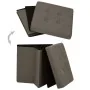 Folding storage stools 2 pcs brown synthetic linen by vidaXL, Folding stools and chairs - Ref: Foro24-338774, Price: 36,15 €,...