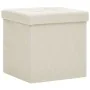 Folding storage stool in cream white synthetic linen by vidaXL, Folding stools and chairs - Ref: Foro24-338764, Price: 25,88 ...