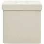 Folding storage stool in cream white synthetic linen by vidaXL, Folding stools and chairs - Ref: Foro24-338764, Price: 25,88 ...