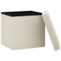 Folding storage stool in cream white synthetic linen by vidaXL, Folding stools and chairs - Ref: Foro24-338764, Price: 25,88 ...