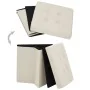 Folding storage stool in cream white synthetic linen by vidaXL, Folding stools and chairs - Ref: Foro24-338764, Price: 25,88 ...