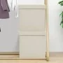 Folding storage stools 2 pcs cream synthetic linen by vidaXL, Folding stools and chairs - Ref: Foro24-338773, Price: 39,83 €,...