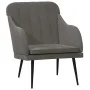 Sillón de terciopelo gris oscuro 63x76x80 cm de vidaXL, Sillones - Ref: Foro24-351455, Precio: 91,40 €, Descuento: %