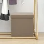 Taburete con almacenaje plegable capuchino PVC de vidaXL, Taburetes y sillas plegables - Ref: Foro24-338784, Precio: 23,97 €,...