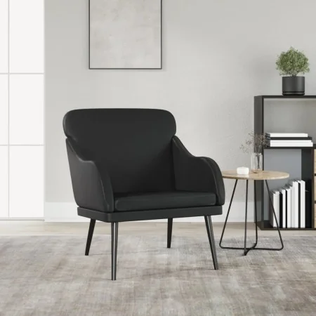 Sillón de cuero sintético negro 63x76x80 cm de vidaXL, Sillones - Ref: Foro24-351424, Precio: 103,30 €, Descuento: %