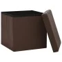 Folding storage stools 2 units brown PVC by vidaXL, Folding stools and chairs - Ref: Foro24-338787, Price: 38,27 €, Discount: %