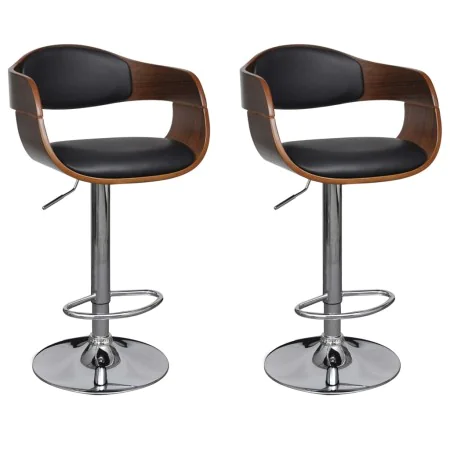 Küchenhocker 2 Stück Kunstleder gebogenes Holz schwarz von vidaXL, Küchenhocker - Ref: Foro24-3052716, Preis: 269,10 €, Rabat...