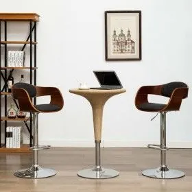 Kitchen stools, 2 units, curved wood and gray fabric. by vidaXL, Kitchen stools - Ref: Foro24-3052713, Price: 257,39 €, Disco...