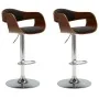 Kitchen stools, 2 units, curved wood and gray fabric. by vidaXL, Kitchen stools - Ref: Foro24-3052713, Price: 261,98 €, Disco...