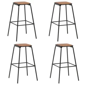 Küchenhocker 4 Stück aus massivem Kiefernholz und schwarzem Stahl von vidaXL, Küchenhocker - Ref: Foro24-3054556, Preis: 184,...